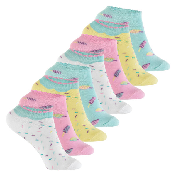 Footstar Kinder Sneaker Socken (8 Paar) Bunte Kurzsocken für Mädchen & Jungen - Pastell Mix 23-26