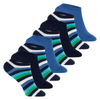 Footstar Kinder Sneaker Socken (8 Paar) Bunte Kurzsocken für Mädchen & Jungen - Blau-Grün 23-26