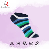 Footstar Kinder Sneaker Socken (8 Paar) Bunte Kurzsocken für Mädchen & Jungen - Blau-Grün 23-26