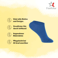 Footstar Kinder Sneaker Socken (8 Paar) Bunte Kurzsocken für Mädchen & Jungen - Blau-Grün 23-26