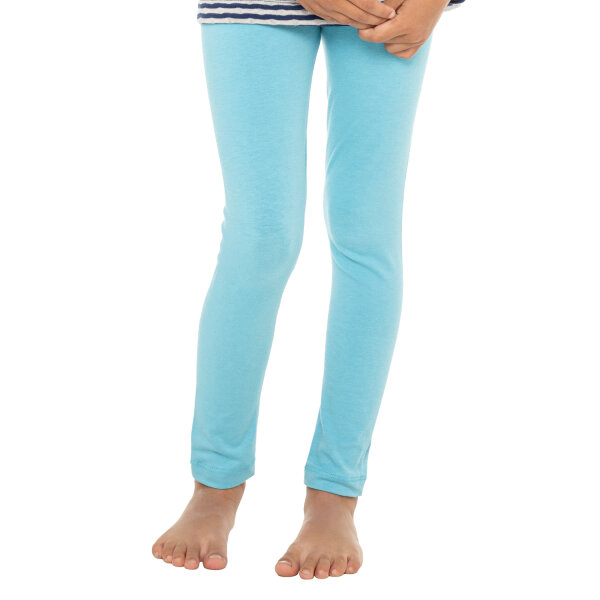 Celodoro Kinder Leggings, stretchige Jersey Hose aus Baumwolle - Hellblau 110-116