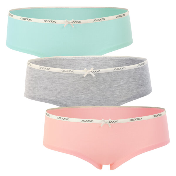 Celodoro Damen Panties Lady (3er Pack), Hipster Panty mit dezentem Webgummi - Pastell Mix L