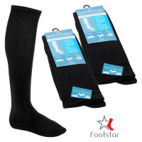 Footstar Damen und Herren Reisekniestrümpfe Light (2 Paar) mit Kompressionseffekt - Schwarz 35-38