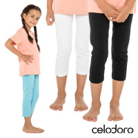 Celodoro Kinder Leggings (3/4 Capri) - Weiß 122-128