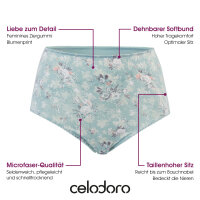 Celodoro Damen Taillenslip (6er Pack) Microfaser-Slip mit Blümchen-Muster - Pastell Mix L (44-46)