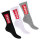 kicker Damen & Herren Crew Socks (3 Paar) Schwarz Weiß Grau 35-38