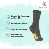 Footstar Kinder Wochentage Socken (7 Paar) Bunte Socken für Jungen und Mädchen - Pastell-Mix 23-26