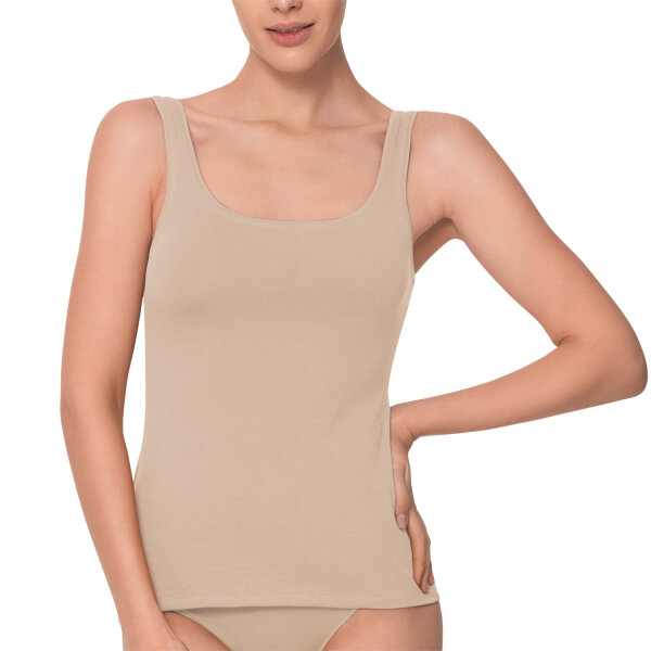 Celodoro Damen Basic Tanktop Achselhemd (1 Stück) Trägertop aus Baumwolle - Nude S