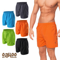 OAHOO Herren Badeshorts (1 Stück) Badehose mit Mesh-Futter und Taschen - Schwarz 3XL