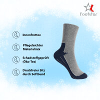 Footstar Kinder Frottee-Socken mit Motiv (3 Paar) Warme Socken mit Thermoeffekt - Marine 23-26