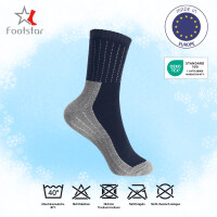 Footstar Kinder Frottee-Socken mit Motiv (3 Paar) Warme Socken mit Thermoeffekt - Marine 23-26