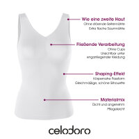 Celodoro Damen Form-Top - Seamless Unterhemd mit Shaping-Effekt - Schwarz XXL