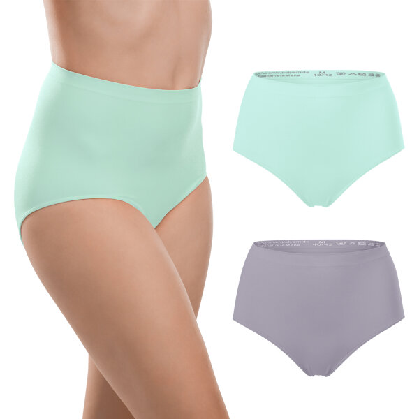 Celodoro Damen Seamless Taillenslip (2er Pack) - Mint Grau XL