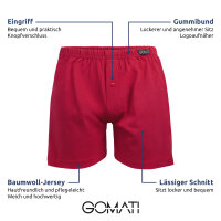 Gomati Herren Jersey Boxershorts (4 Stück) Stretch Unterhose aus Baumwolle - Schwarz 6XL/14