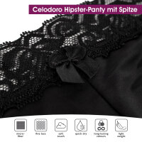 Celodoro Damen Hipster Panty mit Spitze (6er Pack) Dessous Slip mit Spitzenband