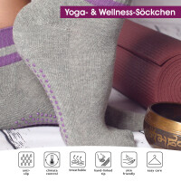 Celodoro Damen und Herren Yoga & Wellness Socken (4 Paar) ABS Söckchen mit Frottee-Sohle