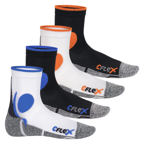 CFLEX Damen und Herren Running Funktions-Socken (4 Paar) Laufsocken - All Colours 35-38