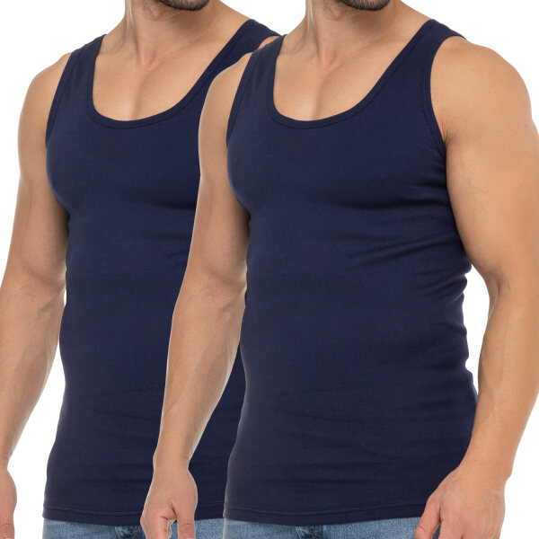 Celodoro Herren Business Tank Top (2er Pack) Achselhemd aus Baumwolle - Navy S