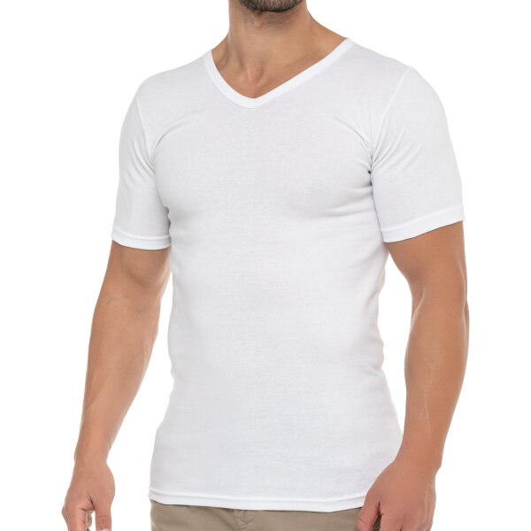 Celodoro Herren Business T-Shirt V-Neck (1 Stück) - Weiß M