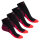 CFLEX Herren & Damen Sport Kompressionssocke (4 Paar), Kurzschaft Socken - Schwarz-Rot 39-42