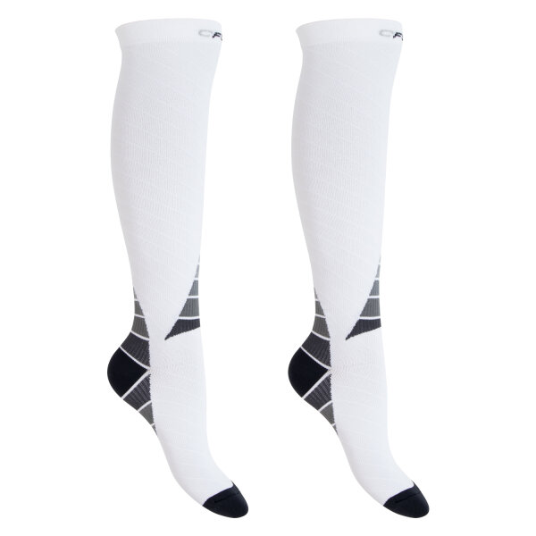 CFLEX Herren & Damen Sport Strümpfe (2 Paar) Kompressions Kniestrümpfe - Weiss-Grau 39-42