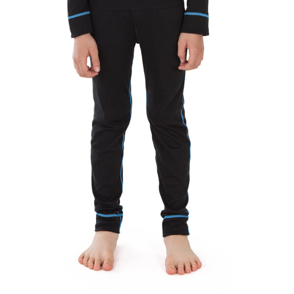 CFLEX Kinder Ski- & Thermohose - warme Unterwäsche lang POLARDRY - Schwarz-Blau 122-128