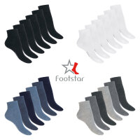 Footstar Damen & Herren Gesundheits Kurzschaft Socken (6 Paar) Nahtfreie Diabetiker Kurzsocken - Blau 35-38