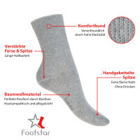 Footstar Damen & Herren Gesundheits Socken (6 Paar) Nahtfreie Diabetikersocken - Blau 35-38