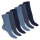 Footstar Damen & Herren Gesundheits Socken (6 Paar) Nahtfreie Diabetikersocken - Blau 35-38