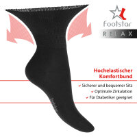 Footstar Damen & Herren Gesundheits Socken (6 Paar) Nahtfreie Diabetikersocken - Classic Grey 47-50