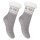 Footstar Damen und Herren Winter Haussocken (2 Paar) Kuschelsocken - Grau 35-38