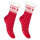 Footstar Damen und Herren Winter Haussocken (2 Paar) Kuschelsocken - Rot 35-38