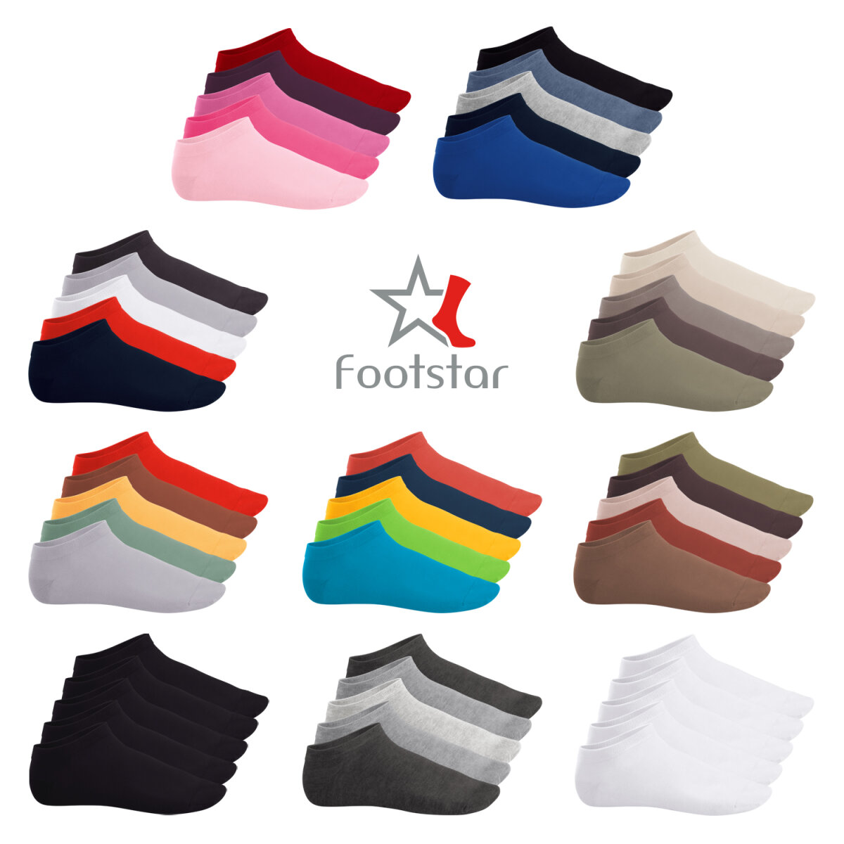 Footstar Herren & Damen Sneaker Socken (10 Paar), Kurze Sportsocken a,  17,95 €
