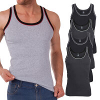 MT Herren Melange Tank-Top (5er Pack) Baumwoll Feinripp Unterhemden ärmellos - Mix mit Schwarz & Grau 8 (XXL)