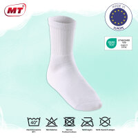 MT Damen und Herren Sport- und Freizeitsocken (8 Paar) Tennissocken - Weiss 39-42