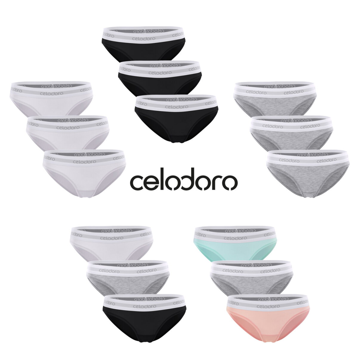 Celodoro Damen Slips - 3er Pack Unterhosen für Frauen - Celodoro