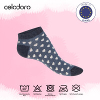 Celodoro Damen Süße Eco Sneaker Socken (10 Paar) Kurzsocken aus regenerativer Baumwolle