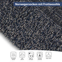 Footstar Herren Winter Wollsocken (6 Paar) Norweger Socken mit Frottee Plüschsohle - Hellgrau 35-38