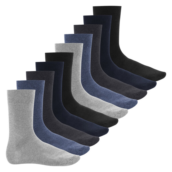 Footstar Herren Baumwollsocken (10 Paar) Handgekettelte flache Spitze - Everyday! - Jeans 39-42