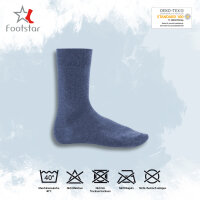 Footstar Herren Baumwollsocken (10 Paar) Handgekettelte flache Spitze - Everyday! - Jeans 39-42