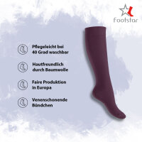 Footstar Herren & Damen Kniestrümpfe (5 Paar), Klassische Strümpfe aus Baumwolle - Everyday! - Berrytöne 35-38