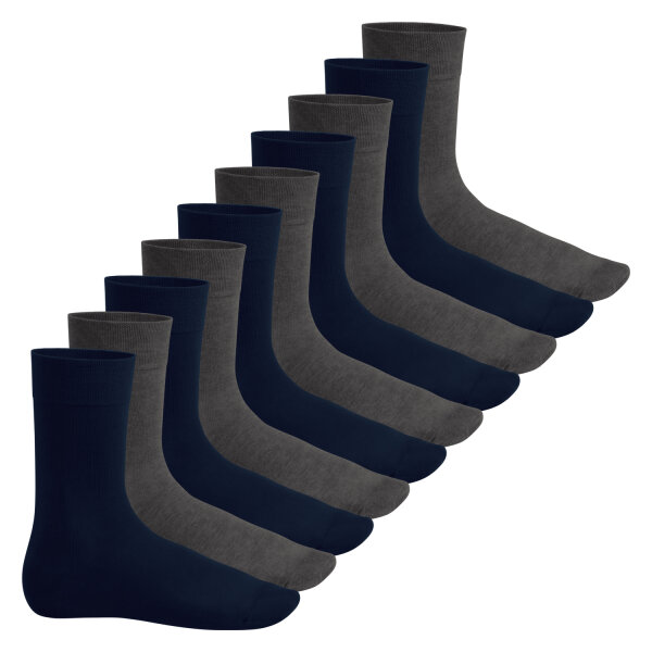 Footstar Herren & Damen Baumwollsocken (10 Paar), Klassische Socken aus Baumwolle - Everyday! - Marine-Anthra 35-38