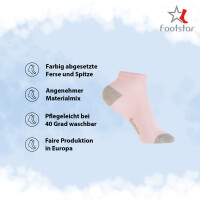 Footstar Kinder Baumwoll Kurzschaft Socken (10 Paar) mit abgesetzter Ferse und Spitze - Berry 23-26