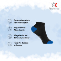 Footstar Kinder Baumwoll Kurzschaft Socken (10 Paar) mit abgesetzter Ferse und Spitze - Funfarben 23-26