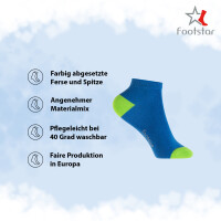 Footstar Kinder Baumwoll Kurzschaft Socken (10 Paar) mit abgesetzter Ferse und Spitze - Caribbean 23-26