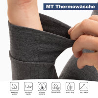 MT Herren Ski- & Thermowäsche Set - Lange Unterwäsche Weiche Innenseite - Schwarz M