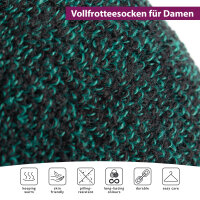 Footstar Damen Frottee Socken (6 Paar) Winter Socken mit Thermo Effekt - Grau-Grün 35-38