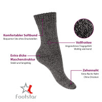 Footstar Damen Frottee Socken (6 Paar) Winter Socken mit Thermo Effekt - Grau-Grün 35-38