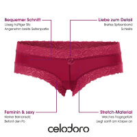 Celodoro Damen Hipster Panty mit Spitze (6er Pack) L (44-46)