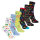 Bunte Baumwoll Basic Socken (6 Paar) mit lustigen Motiven für Mädchen & Jungen